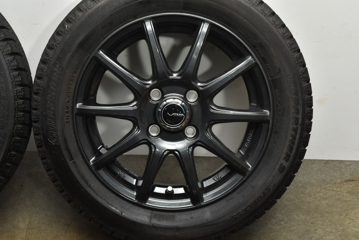 【良好品】VATRRA 14in 4.5J +45 PCD100 ブリヂストン アイスパートナー2 155/65R14 ピクシス N-BOX デイズ モコ サクラ ワゴンR タント