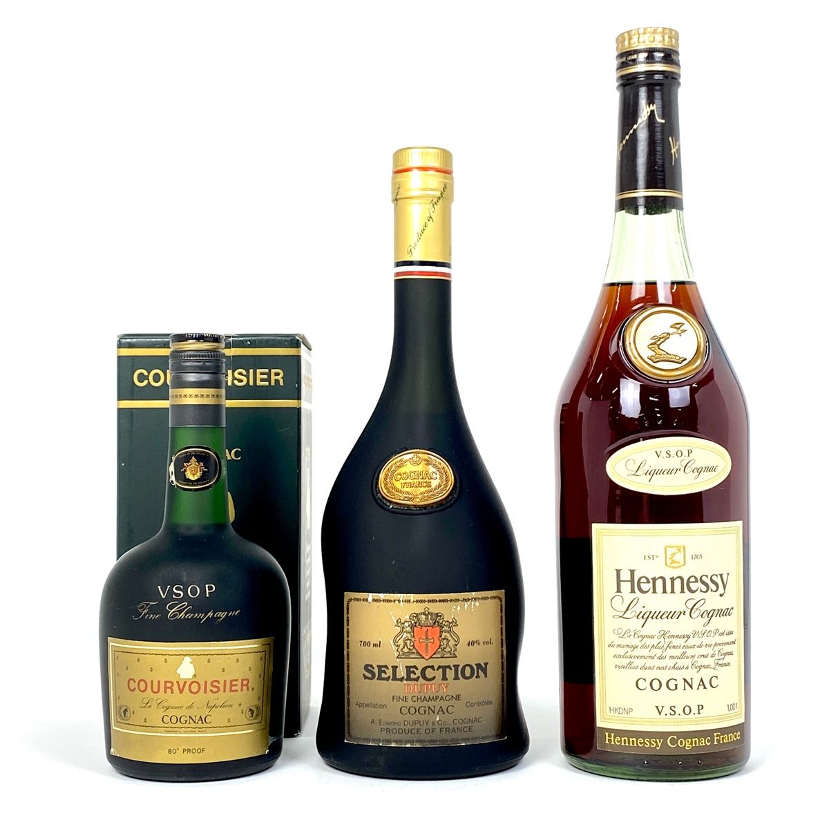 3本 デュピュイ クルボアジェ ヘネシー コニャック 700ml ブランデー セット 古酒