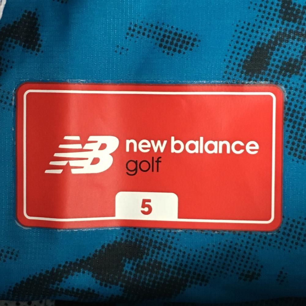 超美品】ニューバランスゴルフ 2WAYジップパーカー ブルー×黒 総柄