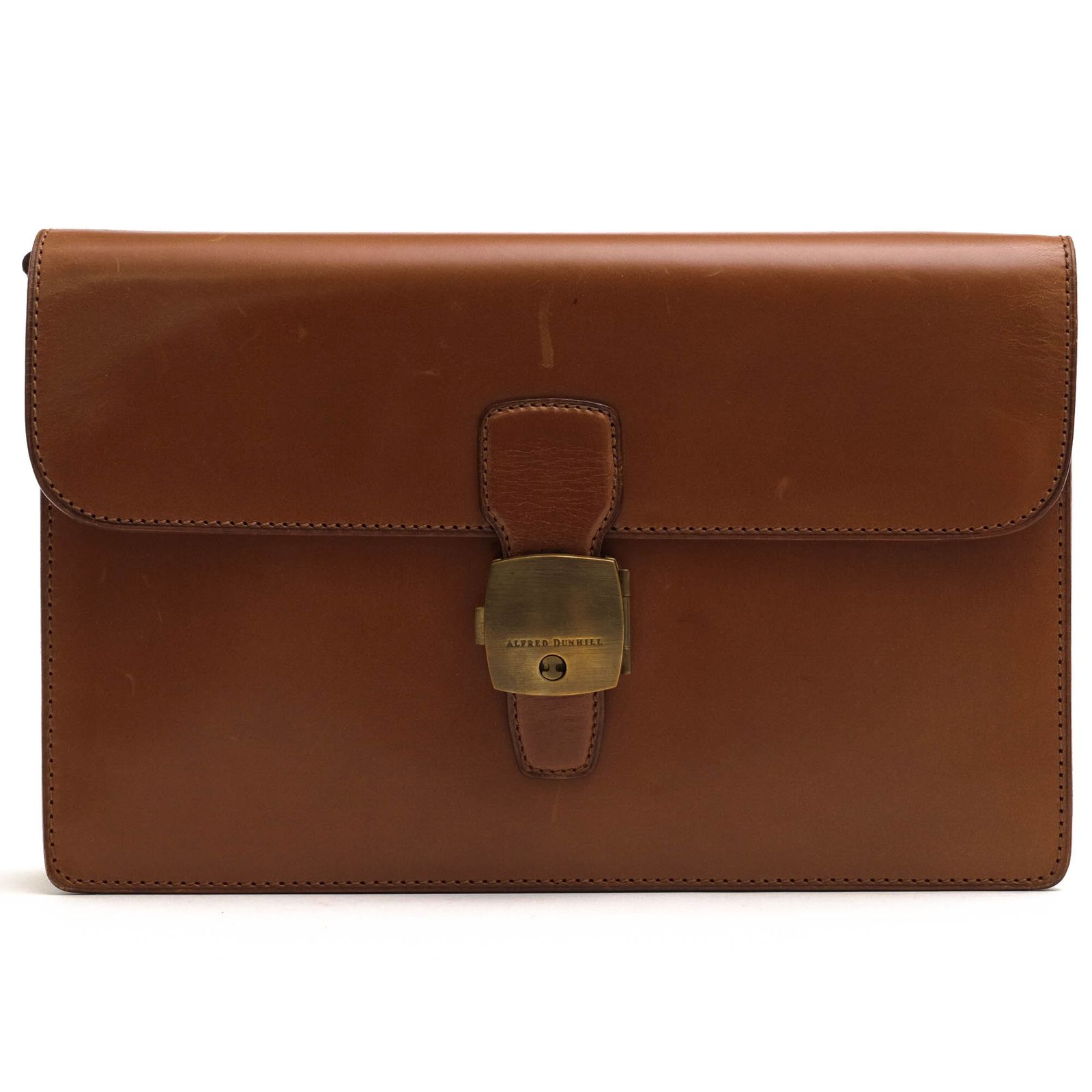 美品✨dunhill セカンドバッグ クラッチバッグ ロゴ レザー ブラウン dunhill ダンヒル セカンドバッグ クラッチバッグ レザー 本革