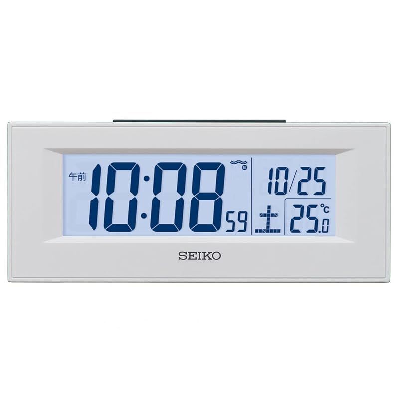 目覚まし時計 Clock) セイコークロック(Seiko 置き時計 セイコークロック : | セイコー 置時計 常時 安い商品を通販 薄の アナログ 温度湿度計 電波デジタルクロック ⁄電波自動