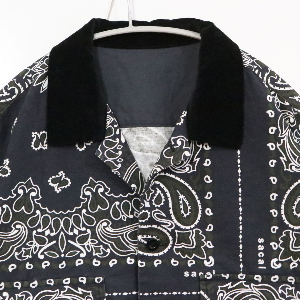 中古A】sacai サカイ XL メンズ 半袖シャツ 23SS バンダナ柄 