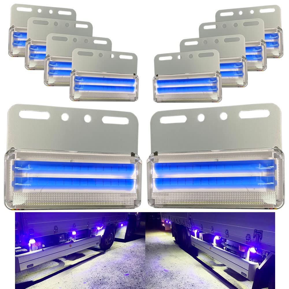 Color ブルー Discover winds とってもまばゆいダウンライト搭載 マーカーランプ 24V COBチップ 面発光 明るい サイドマーカー トラック 10個セット ブルー