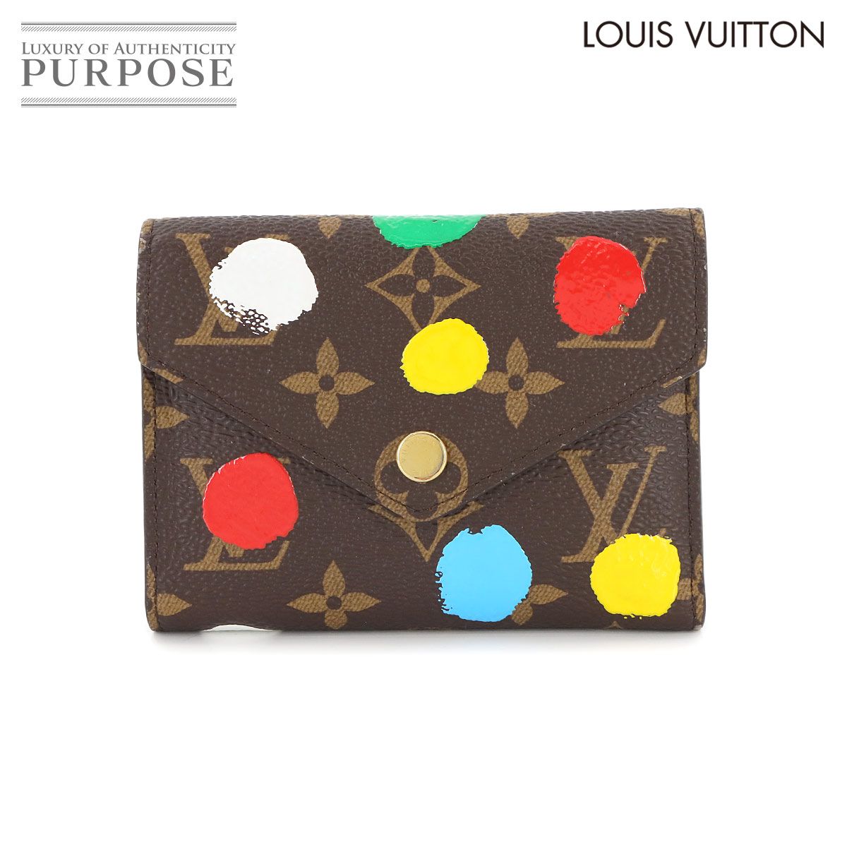 ルイ ヴィトン LOUIS VUITTON LVxYK モノグラム ペインティッド ドット ポルトフォイユ ヴィクトリーヌ 三つ折り 財布 90277065