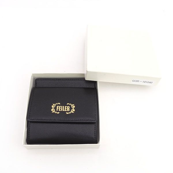 FEILER / フェイラー ◇コインケース/小銭入れ/ハイジ/レザー/ブラック