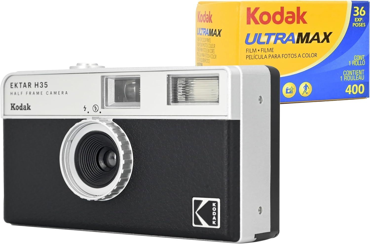 【極美品】 KODAK EKTAR H35 ハーフフレームフィルムカメラ(ブラック) A0130 0618ML003 0120240607100304