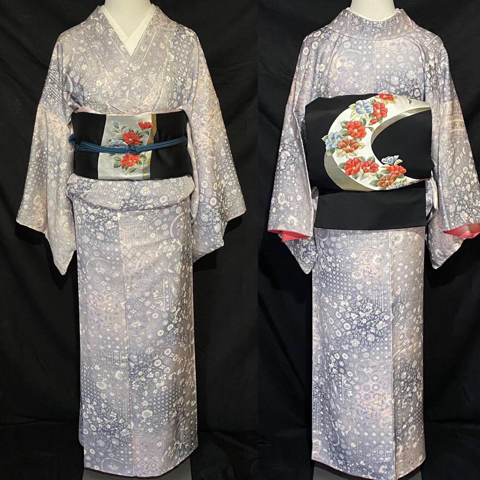 椿模様の織り出し名古屋帯〉枝花 額縁仕立て 和装 送料無料 - メルカリ 