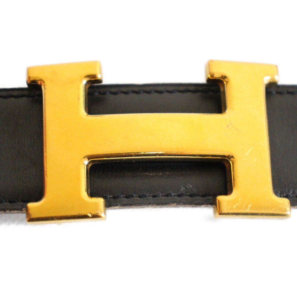 HERMES エルメス コンスタンス H ベルト ブラック×ブラウン 70