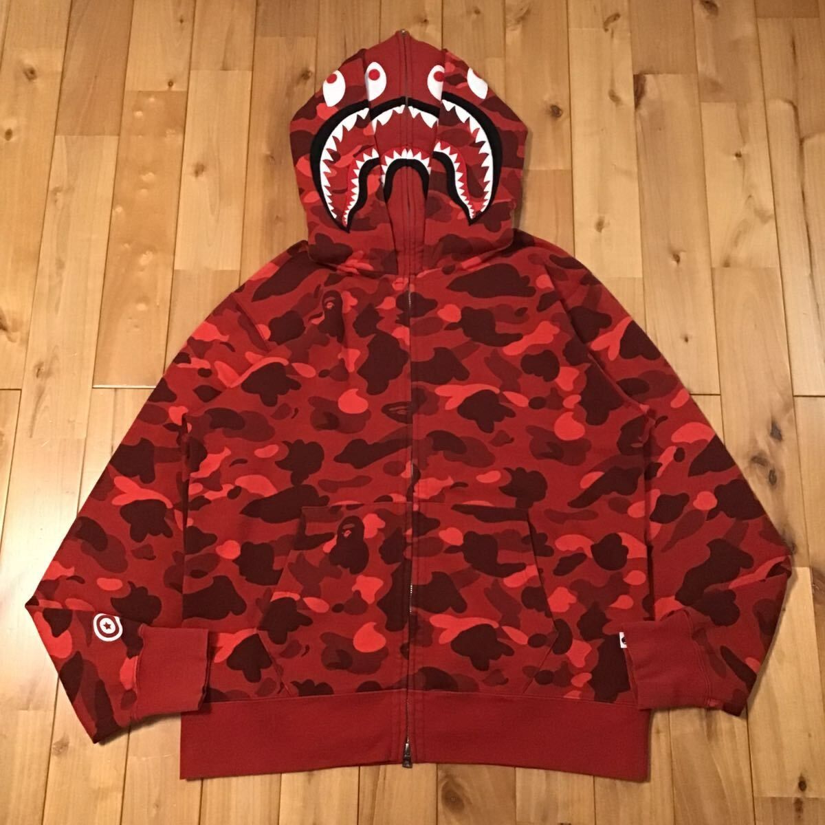 ☆XL☆ Red camo ダブル シャーク パーカー Double shark full zip 