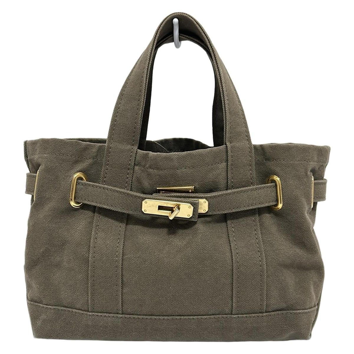 美品✨シータパランティカ ハンドバッグ ミニトートバッグ カーキ ナイロン 良品 シータパランティカ LEATHER MINI 2WAY ショルダーバッグ