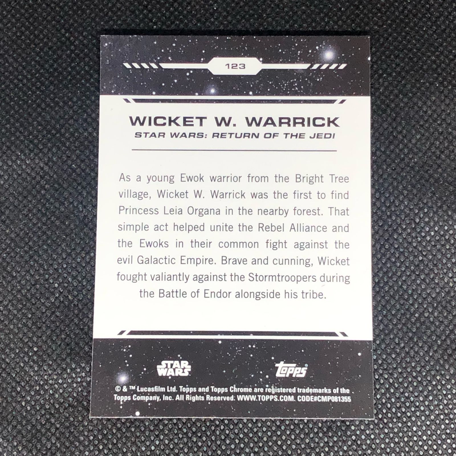topps スターウォーズ WICKET サインカード 【公式通販】