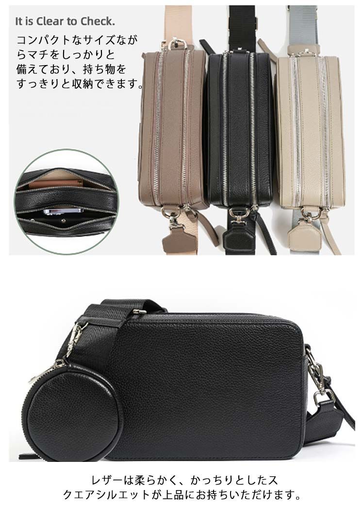 本革 ショルダーバッグ レディース カメラバッグ リアルレザー