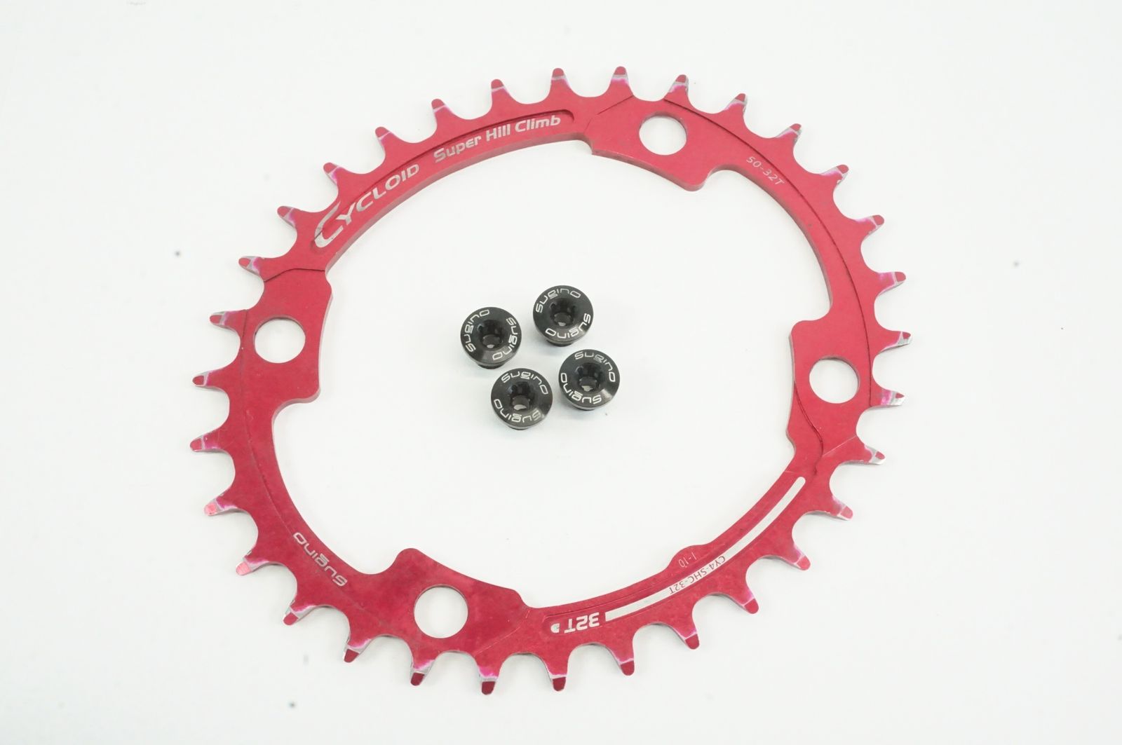 SUGINO スギノ CY4-SHC CYCLOID SHC チェーンリング シマノ4アーム用 インナーギヤ 歯数:レッド/32T スギノ CY4-SHC CYCLOID SHC チェーンリング 32T SUGINO 「スギノ