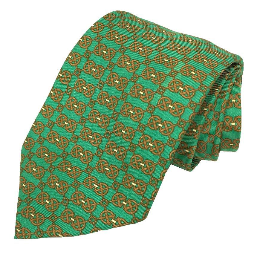 HERMES エルメス ネクタイ シルク グリーン aq11538 HERMES エルメス