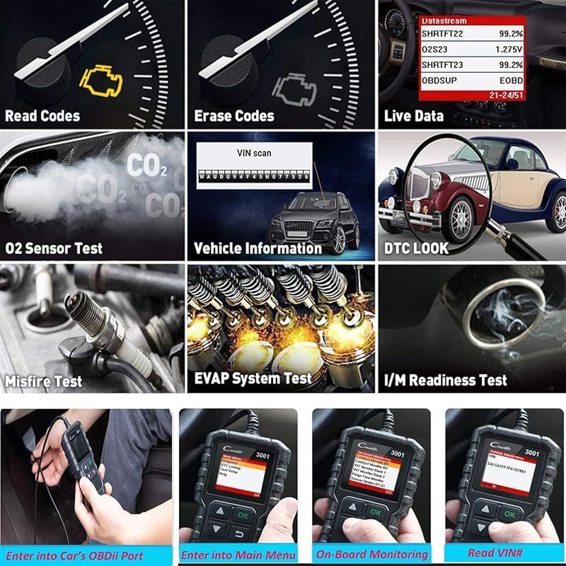 LAUNCH CR3001 obd2診断機 日本語 自動車故障診断機 ベンツ診断