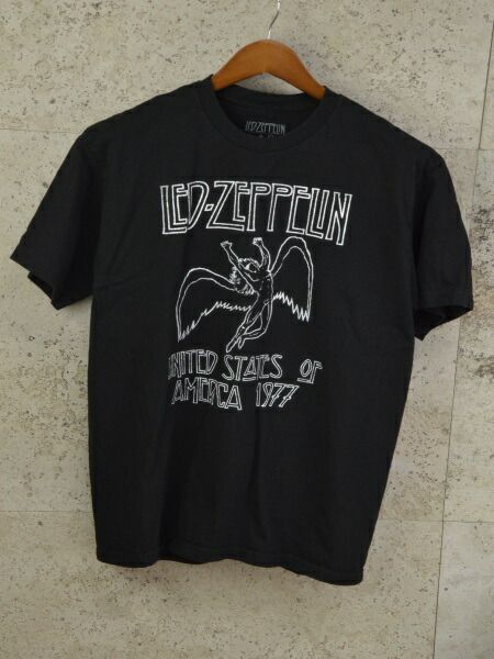 レッドツェッペリン LED ZEPPELIN バンドTシャツ 古着 ヴィンテージ Lサイズ ブラック メンズ used F-NEW266