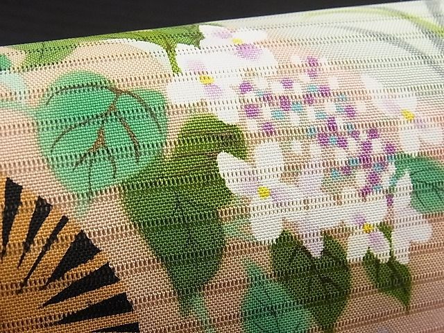 Numさま AO-5169 夏帯 作家物 名古屋帯 草花染め 九寸 Numさま AO-5169 Numさま AO-5169 夏帯 作家物 名古屋帯 草花染め 九寸 Numさま AO-5169