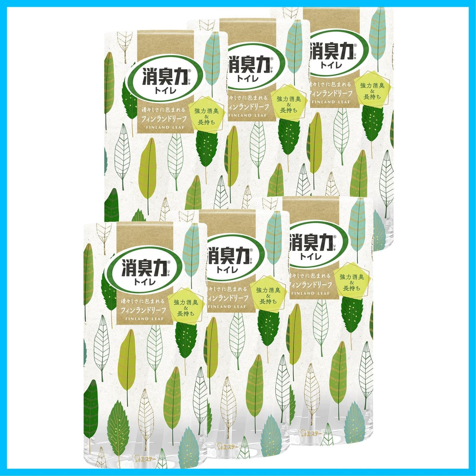 在庫 芳香剤 消臭 消臭剤 置くだけ トイレ トイレの消臭力 400mL×6個 フィンランドリーフ 北欧 置き型 トイレ用 まとめ買い 消臭力