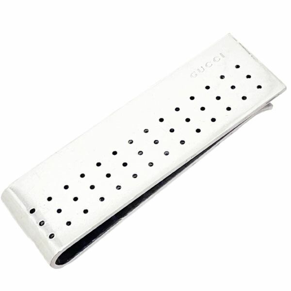 グッチ マネークリップ パンチング 札ばさみ 925 SV スターリングシルバー シルバー GUCCI ロゴ 財布 ウォレット サイフ メンズ 紳士 男性 ブランド小物