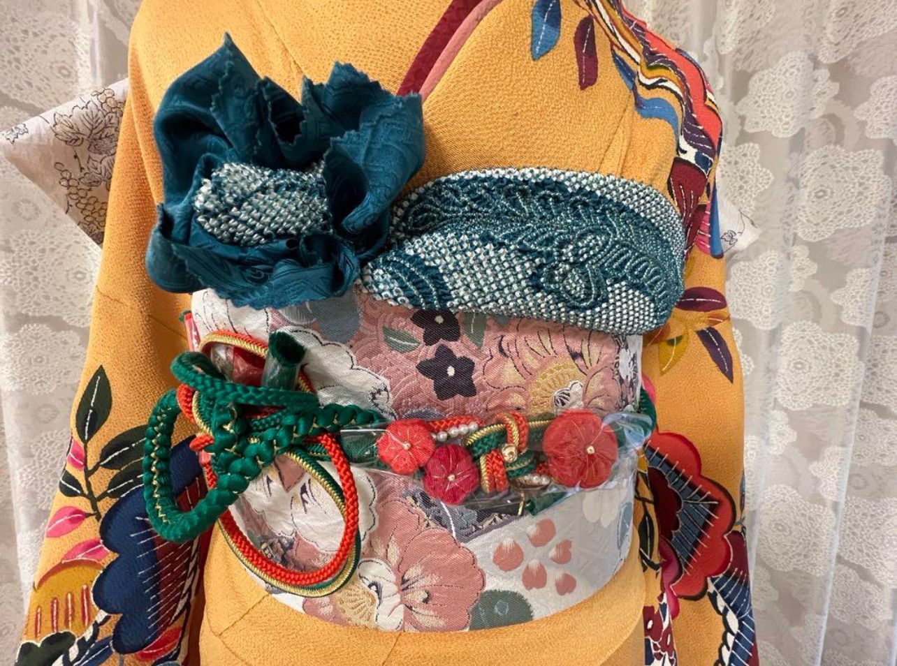 総しぼり振袖　袷　正絹　保管品 e-kimono-rental_hacy139