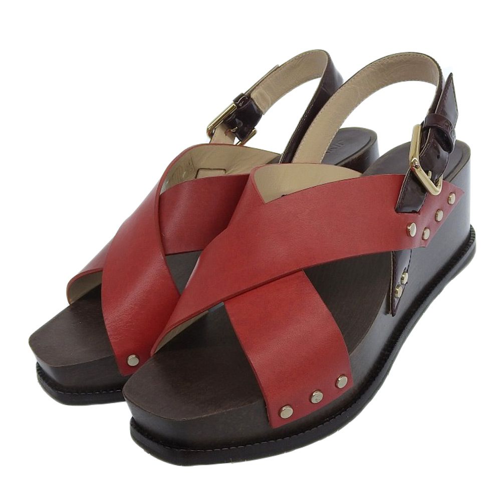 JIMMY CHOO ジミーチュウ 美品 Aix / w 60 レザークロスモチーフ