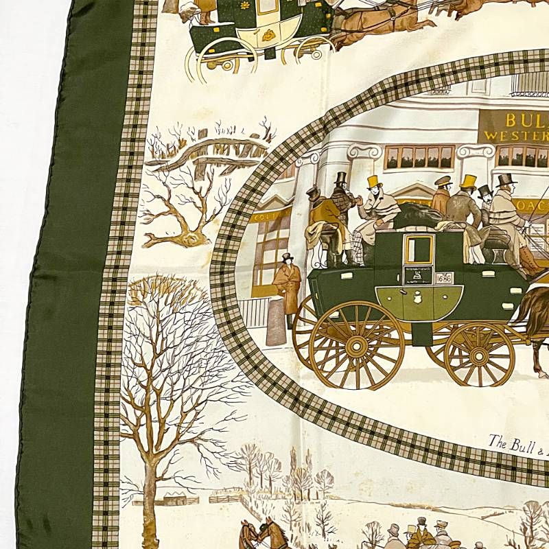 2507-9｜※専用｜エルメス カレ 90 スカーフ シルク カーキ 2507-9｜※専用｜エルメス カレ 90 スカーフ シルク カーキ