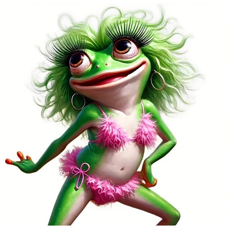 ステッカー セクシーなカエル 車用 アニマル 17.8cm 踊る蛙 ダンス