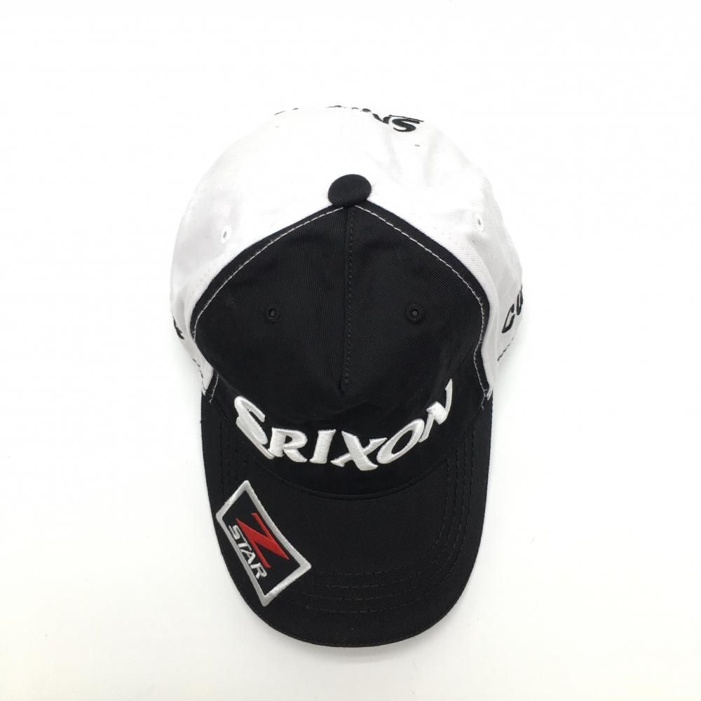 【美品】スリクソン キャップ 黒×白 ZSTAR ロゴ刺しゅう F ゴルフウェア SRIXON