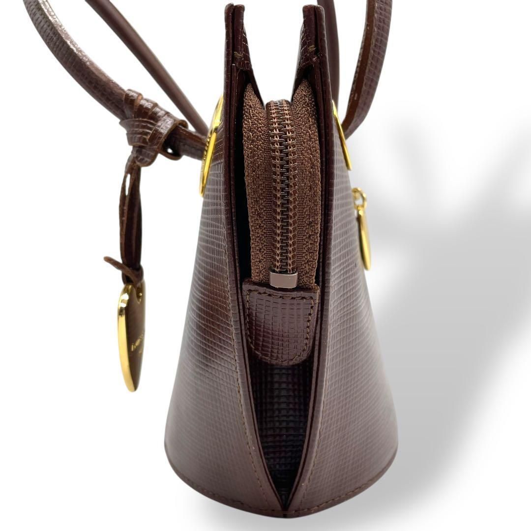 美品 Louis Feraud ルイフェロー ハンドバッグ レザー ブラウン