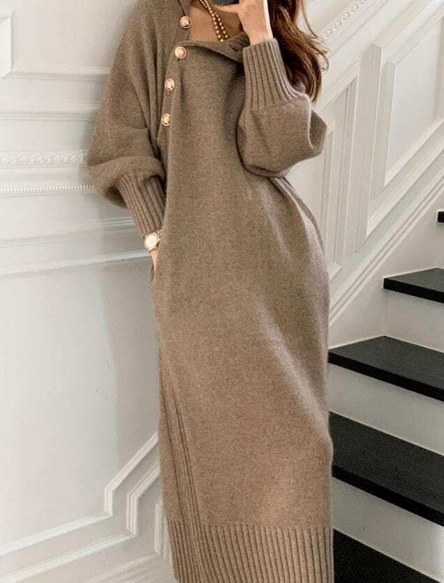 マキシ丈 ボタン