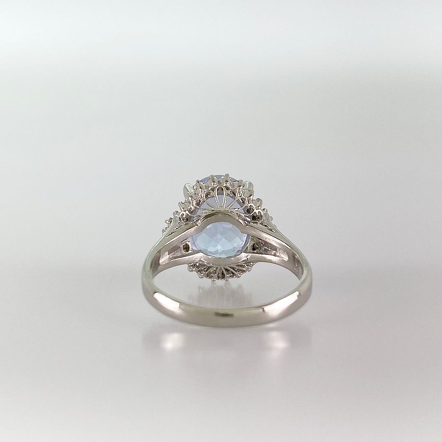 リング Pt900 アクアマリン ダイヤモンド 11号(51) ss【中古】 - メルカリ 