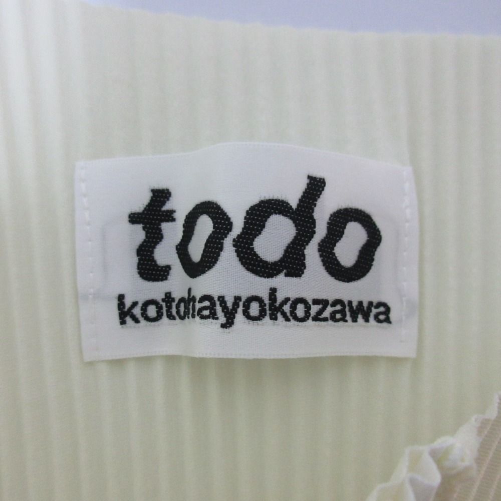 美品 todo kotohayokozawa コトハヨコザワ 長袖 プリーツ ブラウス カットソー イエロー×オフホワイト レディース 古着 中古 美品 todo kotohayokozawa コトハヨコザワ 長袖 プリーツ