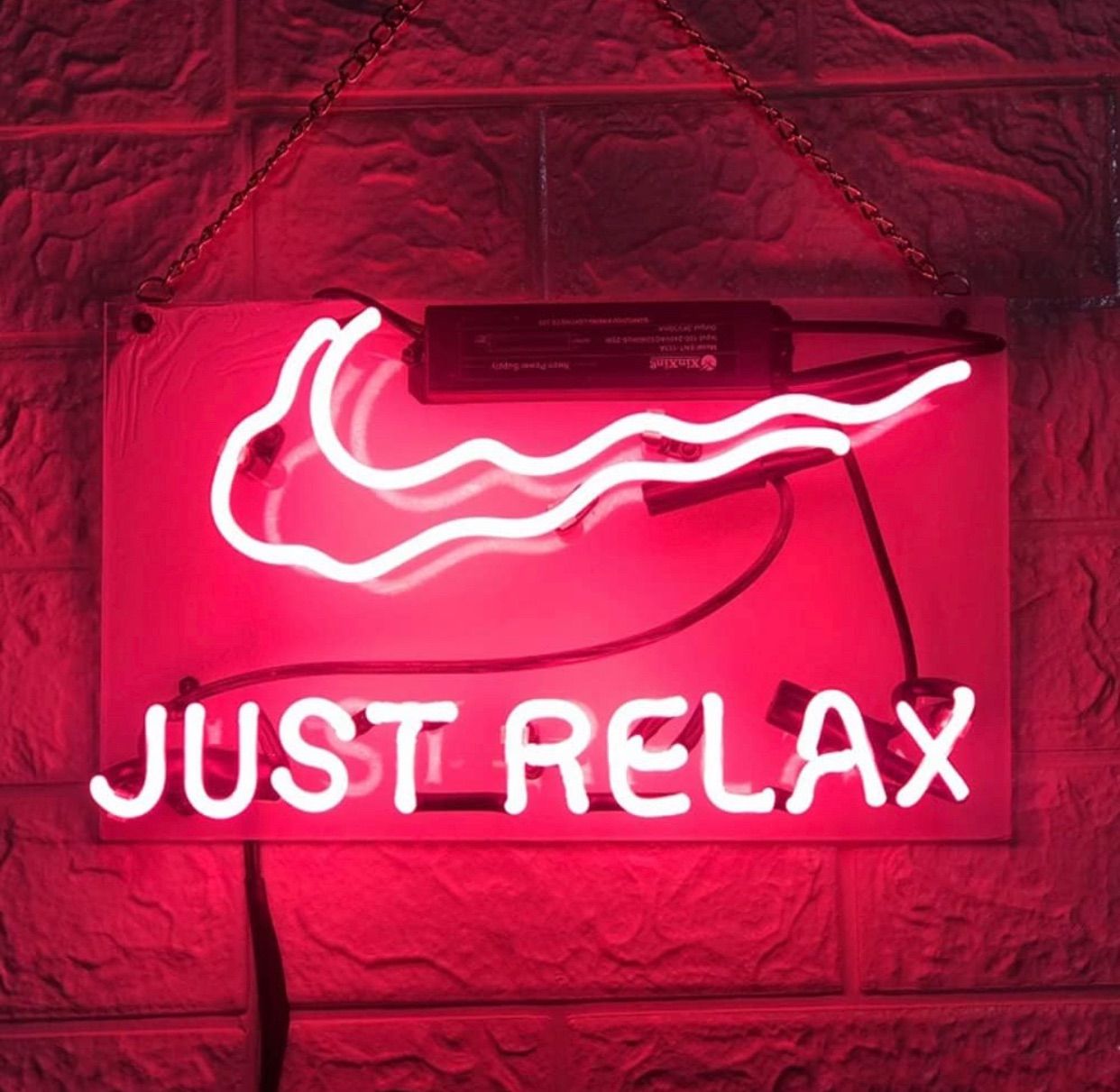 オーダーメイド JUST RELAX ネオン管 オリジナル ネオンサイン ピンク 