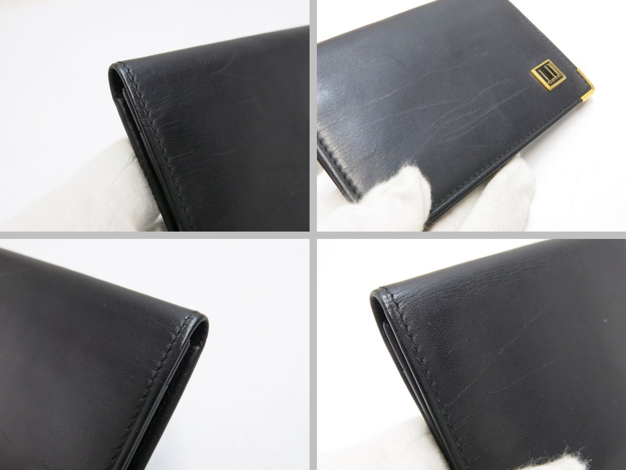 美品　dunhill ダンヒル　スペイン製　名刺入れ　カードホルダー　黒 ダンヒル カードケース＆名刺入れ レザー 黒 ブラック系