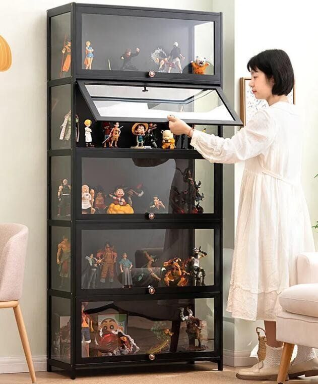 ショーケース 透明パネル フィギュア 棚 ラック ガラス棚 収納キャビネット ケース フ ガラスケース