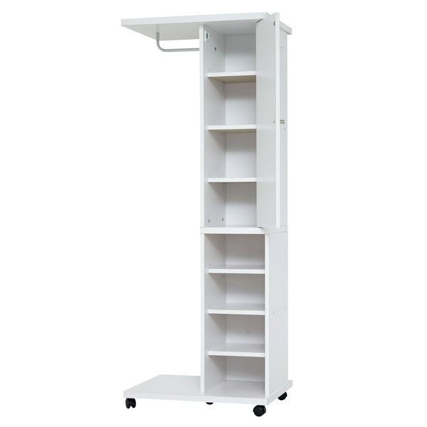 ミラー付ハンガーラック ホワイト 組立式 WWW_OLIVIERBERNSTEIN_COM