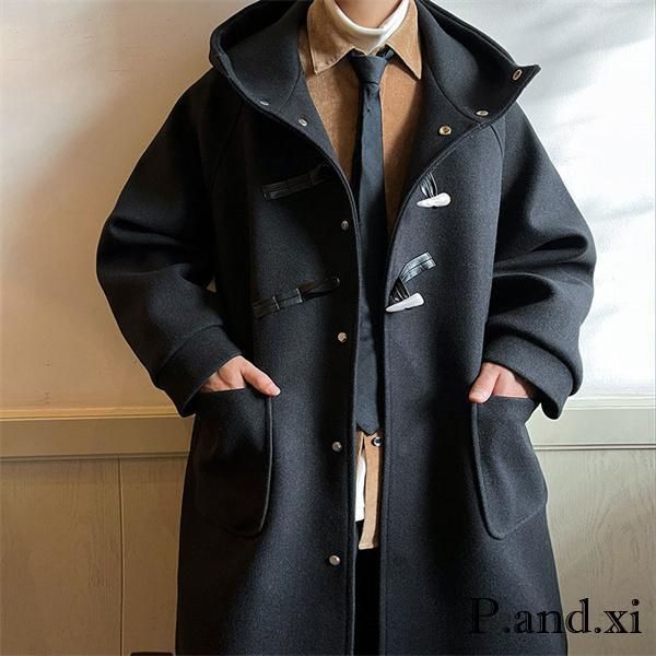 ダッフルコート メンズ コート 厚手 ゆったり ツイードコート レトロ スクール風 男性 アウター 秋冬 通勤 通学 お洒落 ダッフルコート メンズ コート 厚手 ゆったり ツイエロード