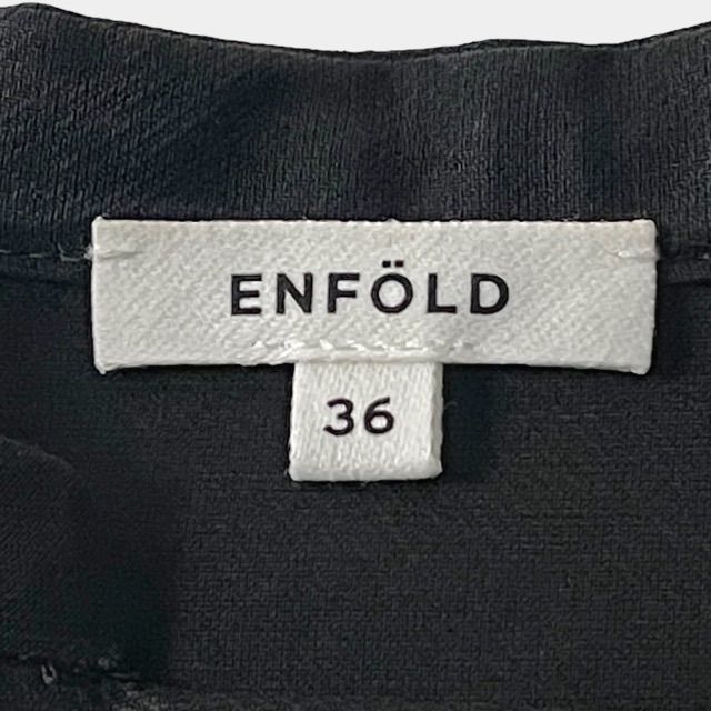 ENFOLD エンフォルド Sheer Twill ロングシャツ ブラック - メルカリ
