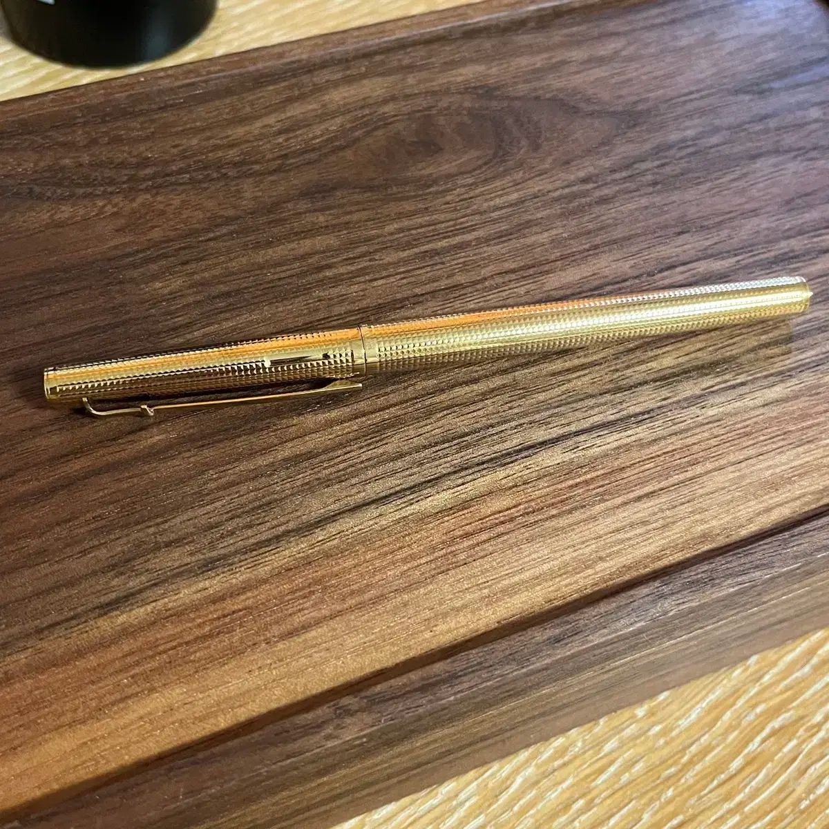 【HOT】 (プレミアム筆記具/ビンテージ/レア) カレンダッシュ ゴールド メッキ 14K M チョク 万年筆 語学・辞書・学習参考書