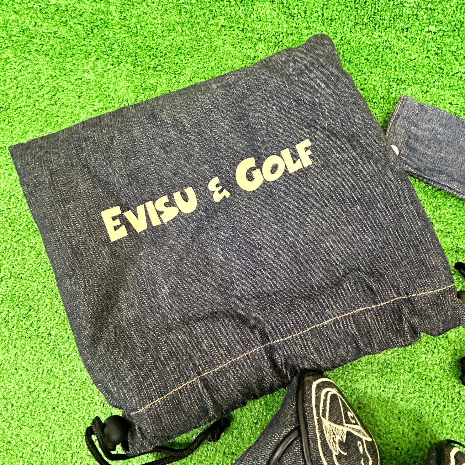 EVISU エヴィス ゴルフ ヘッドカバー 4点セット（ドライバー用、FW用、UT用、アイアンカバー）デニムジャケット型 Gジャン型 - メルカリ