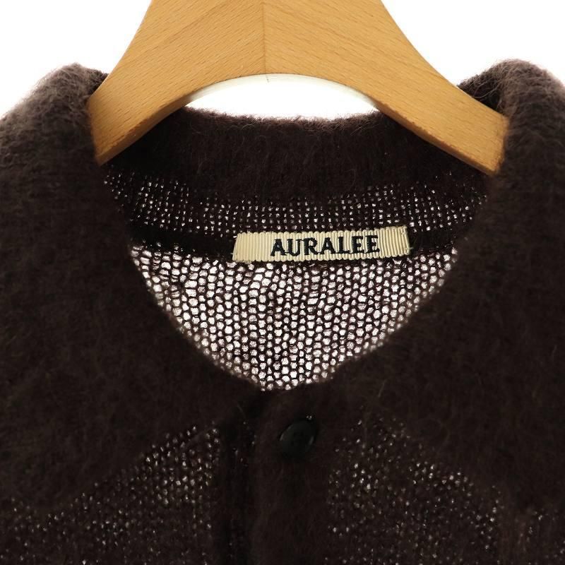 オーラリー AURALEE BRUSHED SUPER KID MOHAIR KNIT POLO ニット