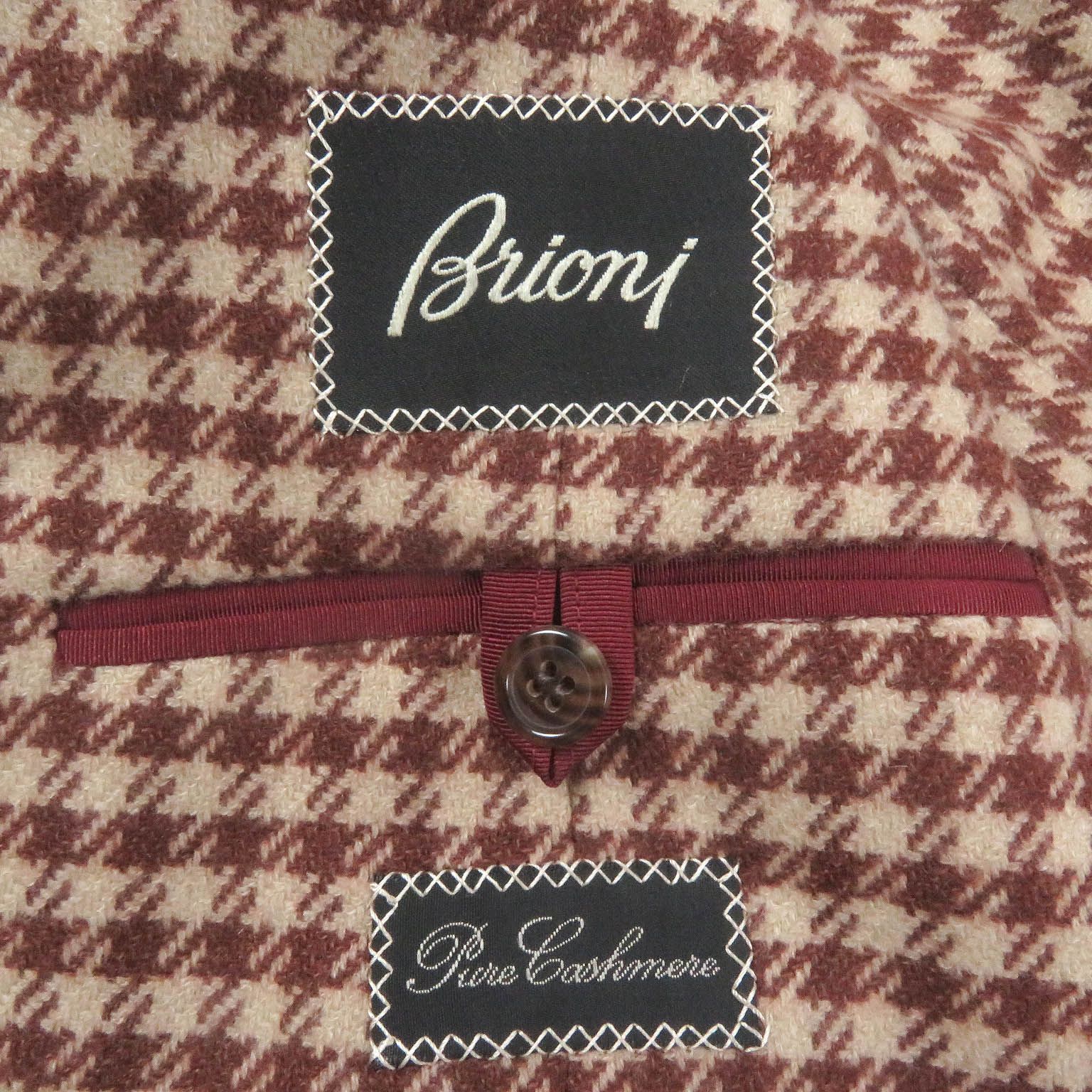 美品Brioni ブリオーニ カシミヤ100％ 千鳥格子 シングル