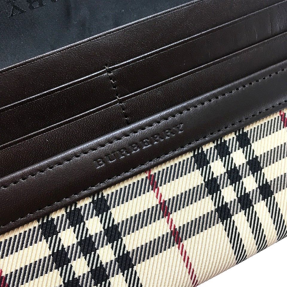 送料込み！ 極美品 BURBERRY 長財布 ノバチェック ブラウン 551 - メルカリ 
