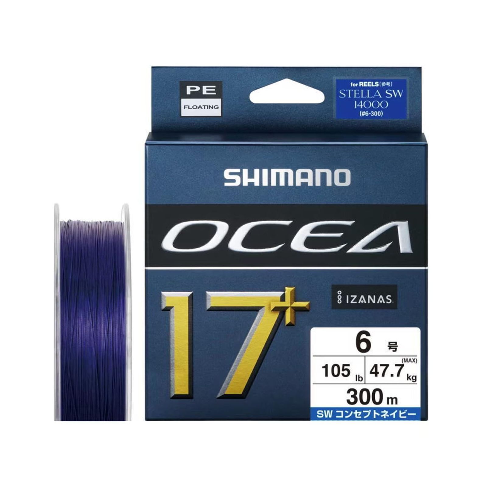 シマノ SHIMANO PEライン オシア 17 PE 300m LD-A71Y 6号 105lb SWネイビー