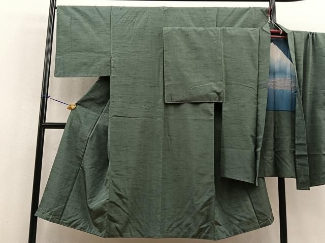 平和屋着物男性　紬　アンサンブル　霞文　正絹　逸品　BAAN2763ui