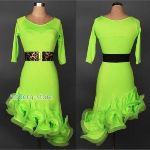 最新 ラテンドレス セット 社交ダンスドレス モダンドレス ロングスカート ダンスウエア 競技 デモ ダンス衣装 ZYP35 口コミ