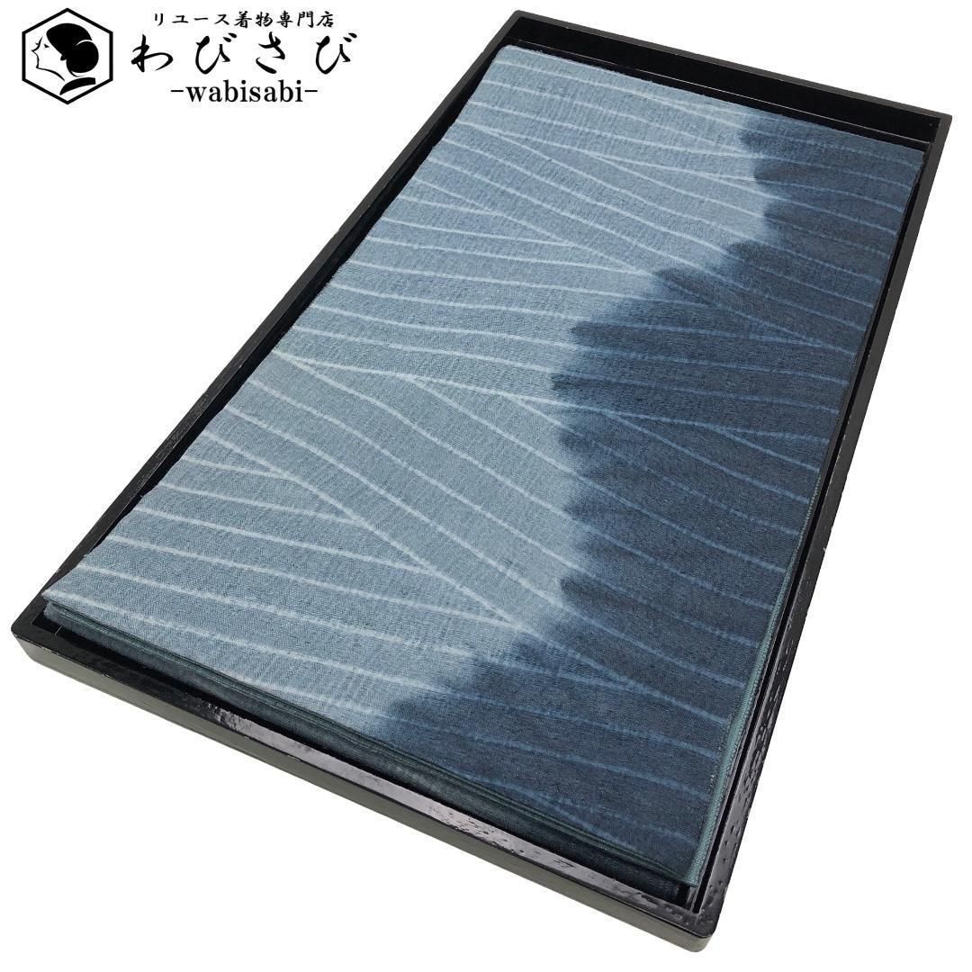 袋帯 抽象模様 染分け 青袋鼠色 洒落帯 O-5652 - メルカリ