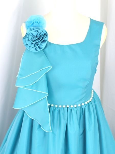 ゆめりすと エストラータ・プレジュエ フォレストネイビー 140：演奏会発表会用ドレス ゆめりすと☆シンフォニー・プレジュエ（WSS） グレイッシュブルー 140