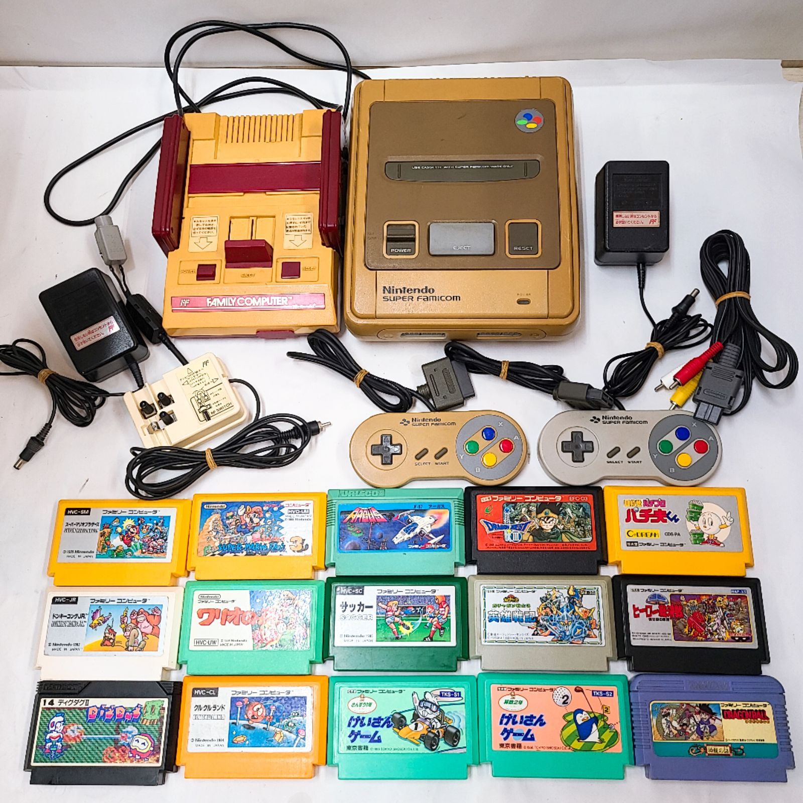 ファミコン本体とファミコンソフトとスーファミソフトまとめ売り＋ ...