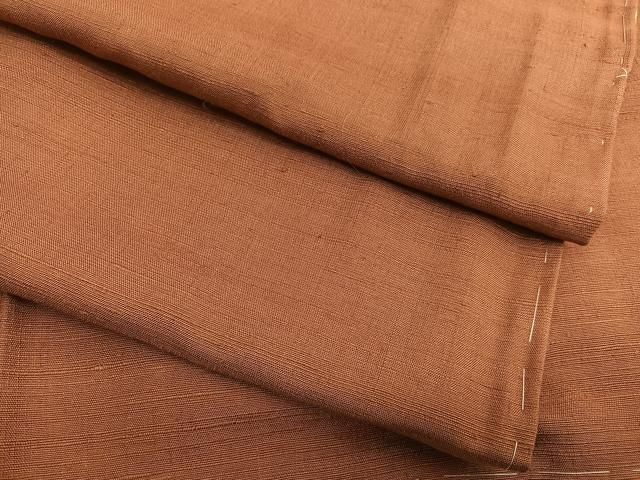 平和屋着物○上質な紬 色無地 赤茶色 正絹 逸品 未使用 BAAT3175hv  